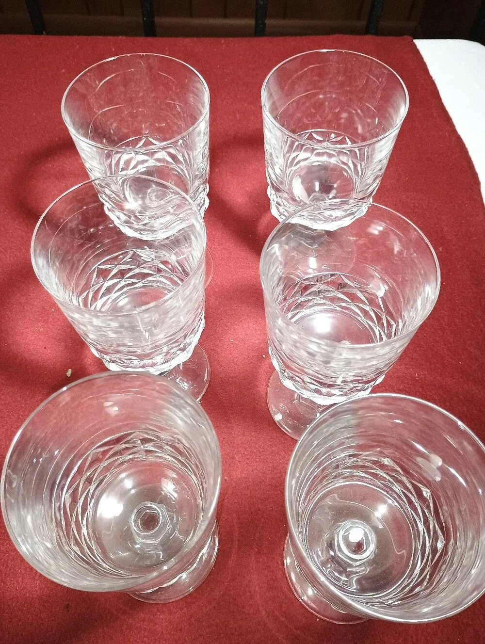 Diamond By J G Durand set of 6-10.5 Oz. Goblets Cristal d'Arques From France